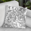 Carousel Pony 1 Lineart Throw Pillow By Howie Green - All About Vibe
