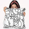 Circle Lady 316 Lineart Throw Pillow By Howie Green - All About Vibe