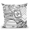 Cosmic Big Bang Lineart Throw Pillow By Howie Green - All About Vibe