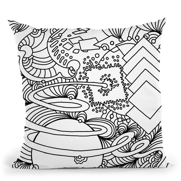 Cosmic Big Bang Lineart Throw Pillow By Howie Green - All About Vibe