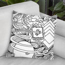Cosmic Big Bang Lineart Throw Pillow By Howie Green - All About Vibe