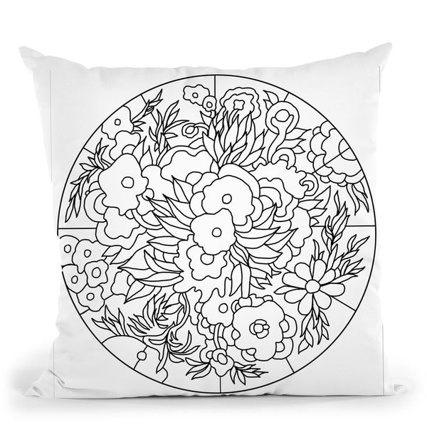 Flower Circle Throw Pillow By Howie Green - All About Vibe