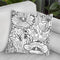 Hollyhocks Lineart Throw Pillow By Howie Green - All About Vibe