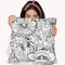 Hollyhocks Lineart Throw Pillow By Howie Green - All About Vibe