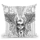 Lacrosse Skull Line Art Throw Pillow By Howie Green - All About Vibe