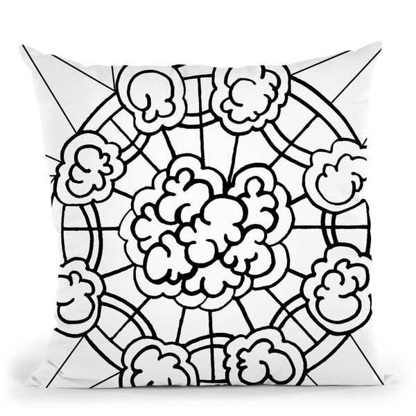 Kalidescope Icon Lineart Throw Pillow By Howie Green - All About Vibe