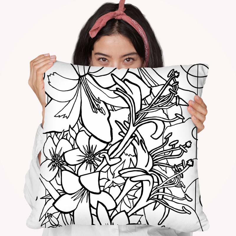 Kville Flowers 8 Throw Pillow By Howie Green - All About Vibe