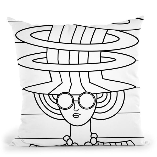 Lady Rainbow Hat Throw Pillow By Howie Green - All About Vibe