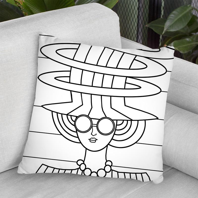 Lady Rainbow Hat Throw Pillow By Howie Green - All About Vibe
