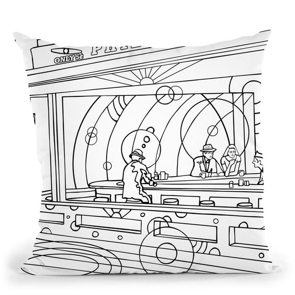 Nighthawks Throw Pillow By Howie Green - All About Vibe