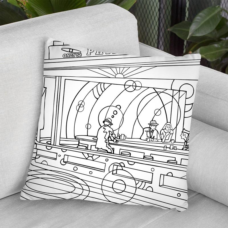 Nighthawks Throw Pillow By Howie Green - All About Vibe
