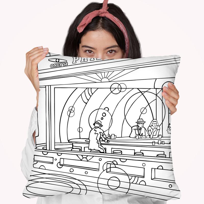 Nighthawks Throw Pillow By Howie Green - All About Vibe