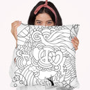 Peace Love Music Circle Throw Pillow By Howie Green - All About Vibe