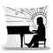 Piano Player 1 Throw Pillow By Howie Green - All About Vibe