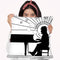 Piano Player 1 Throw Pillow By Howie Green - All About Vibe