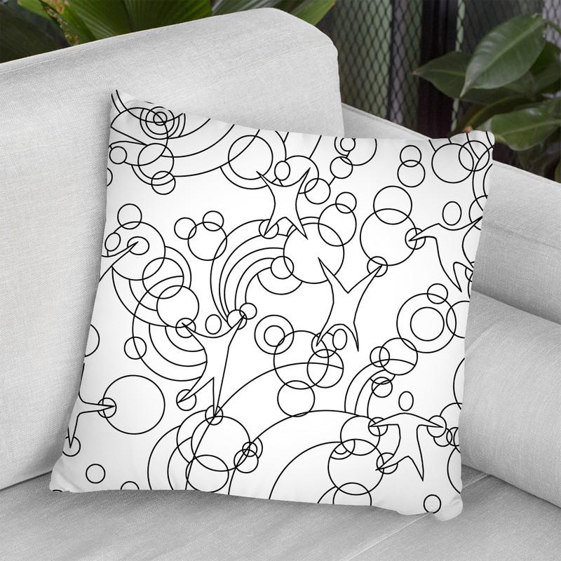 Playroom Wall Lineart Throw Pillow By Howie Green - All About Vibe