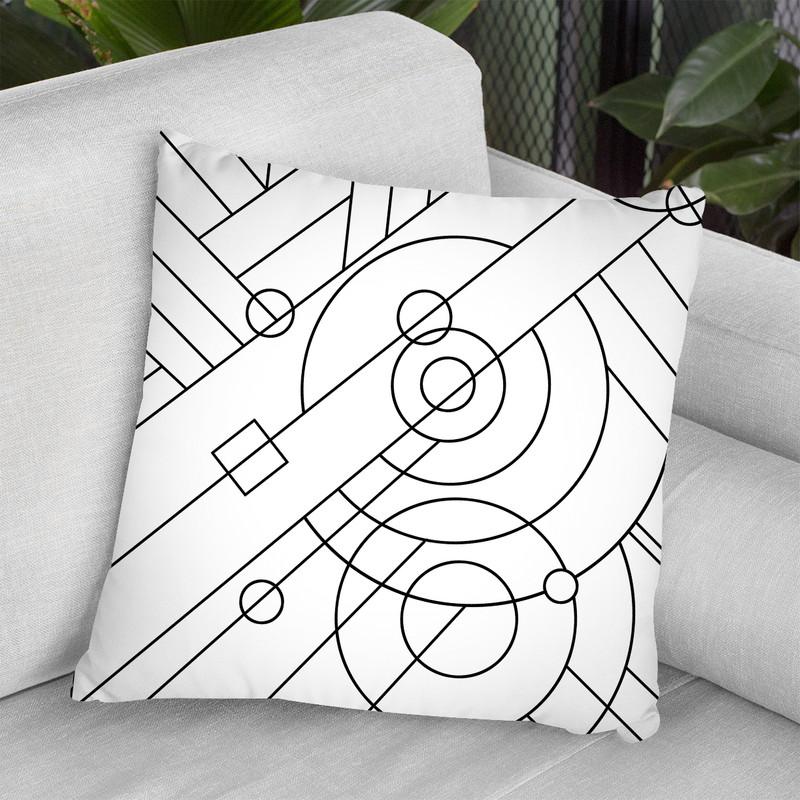 Pop Art Deco Panel 1 Lineart Throw Pillow By Howie Green - All About Vibe