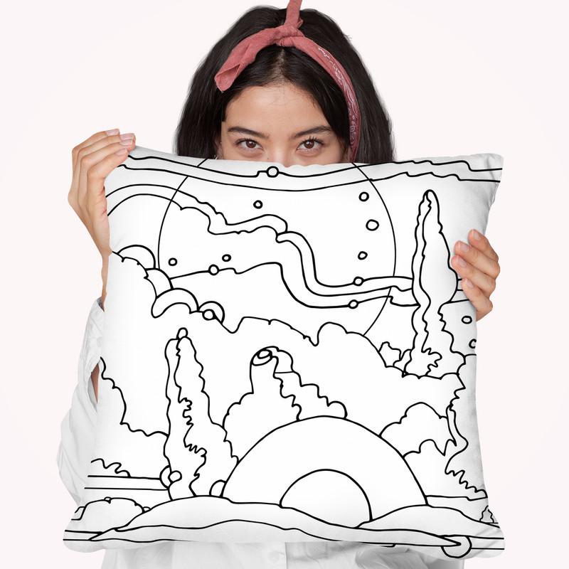 Pop-Art-Landscape-116 Throw Pillow By Howie Green - All About Vibe