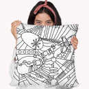 Retro Lineart Throw Pillow By Howie Green - All About Vibe