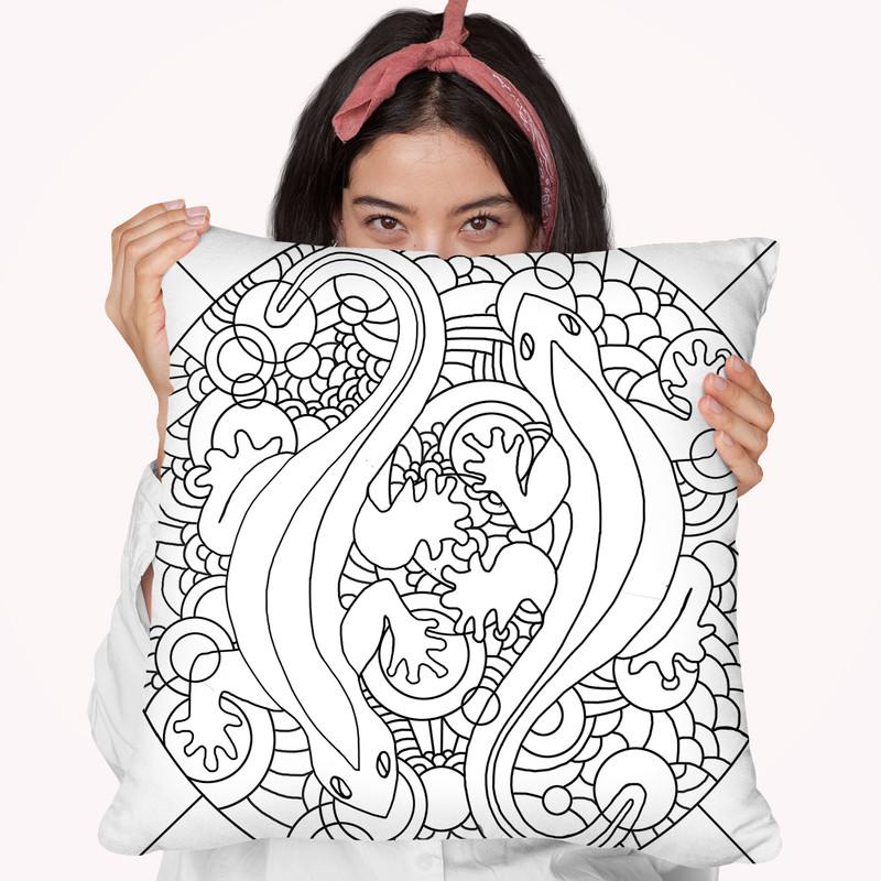 Salamanders Throw Pillow By Howie Green - All About Vibe