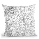 Siren Lineart Throw Pillow By Howie Green - All About Vibe