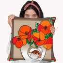 Poppy Bowl Throw Pillow By Howie Green - All About Vibe