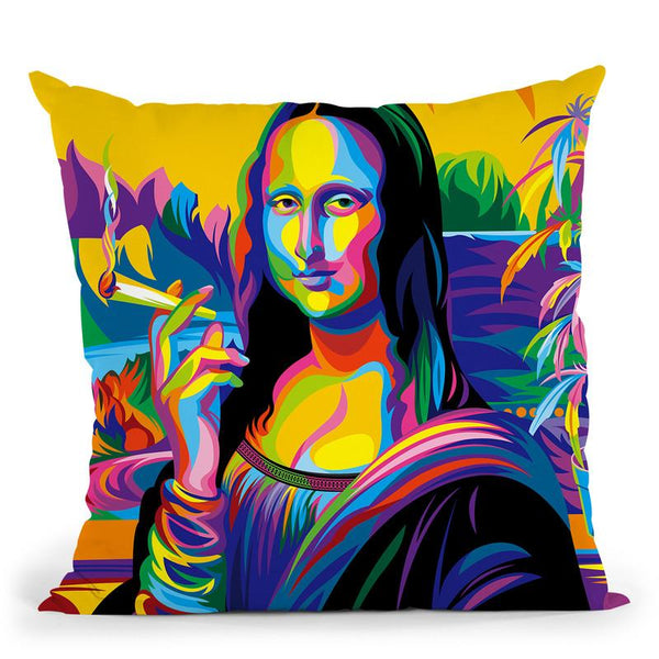 Mona Lisa Throw Pillow By Bob Weer - All About Vibe