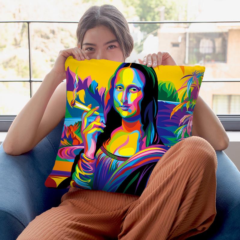 Mona Lisa Throw Pillow By Bob Weer - All About Vibe