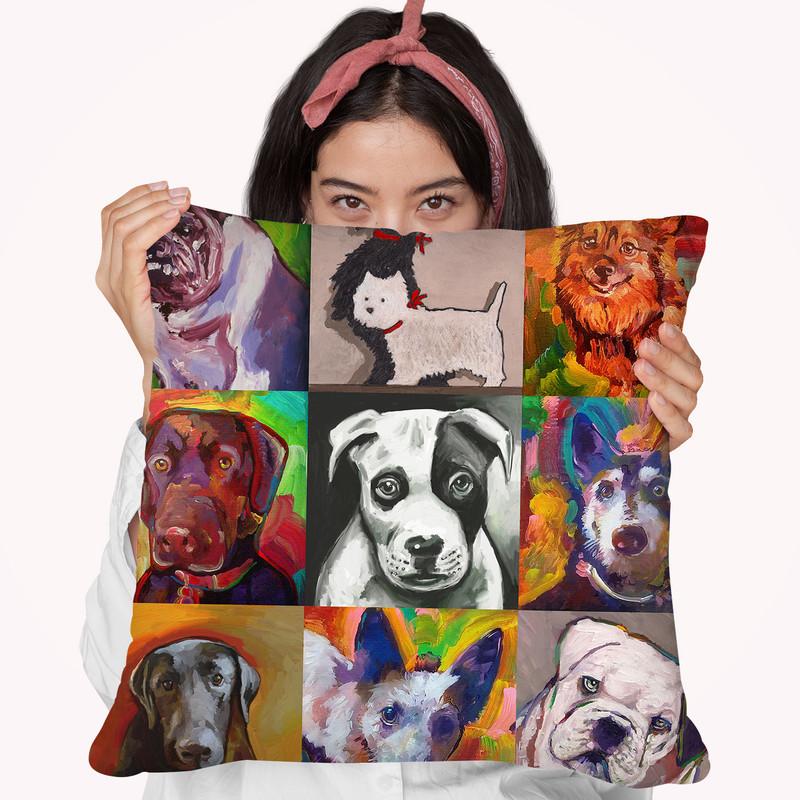 Dogs Throw Pillow By Howie Green - All About Vibe