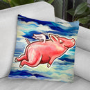 Flying Pig Throw Pillow By Howie Green - All About Vibe