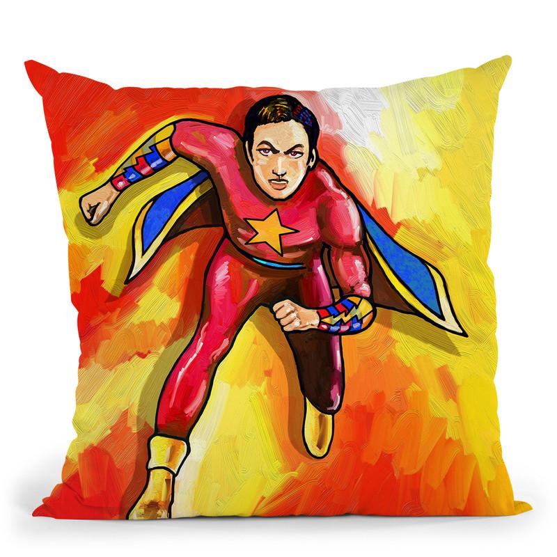Pop Art Mr Superhero Throw Pillow By Howie Green - All About Vibe