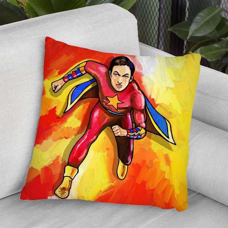 Pop Art Mr Superhero Throw Pillow By Howie Green - All About Vibe