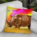Rhino 2 Throw Pillow By Howie Green - All About Vibe