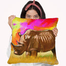 Rhino 2 Throw Pillow By Howie Green - All About Vibe
