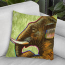 Elephant Pop Profile Throw Pillow By Howie Green - All About Vibe