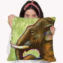 Elephant Pop Profile Throw Pillow By Howie Green - All About Vibe