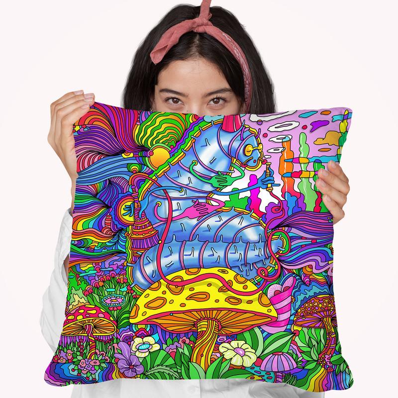 Pop Art Caterpillar Throw Pillow By Howie Green - All About Vibe