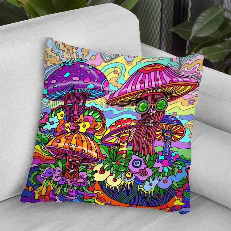 Pop-Art-Mushrooms Throw Pillow By Howie Green - All About Vibe