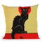 Black Cat Red Moon Throw Pillow By Howie Green - All About Vibe