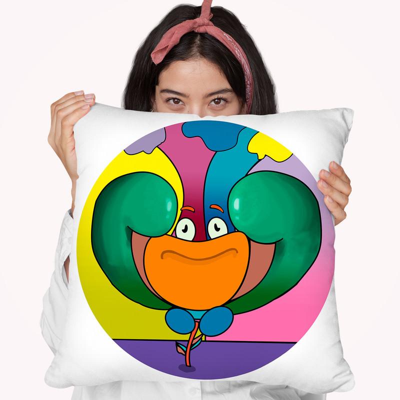 Power Flower Circle Throw Pillow By Howie Green - All About Vibe
