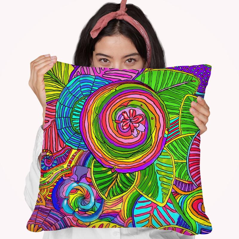Water Flowers Throw Pillow By Howie Green - All About Vibe