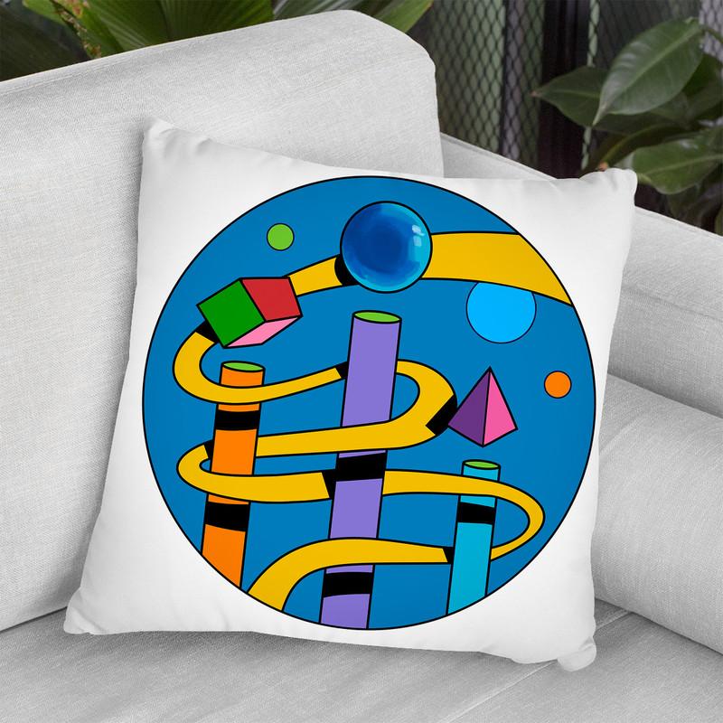Yellow Ramp Circle Throw Pillow By Howie Green - All About Vibe