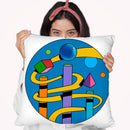 Yellow Ramp Circle Throw Pillow By Howie Green - All About Vibe