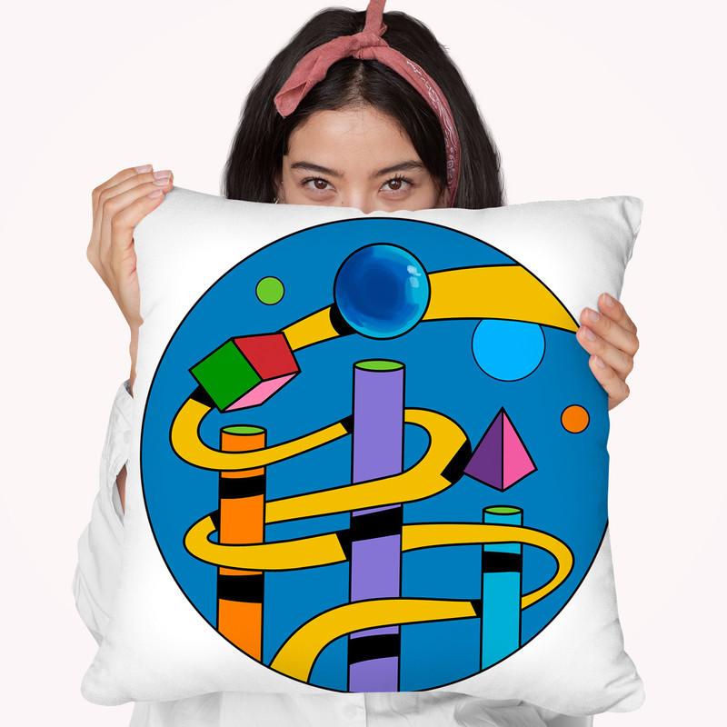 Yellow Ramp Circle Throw Pillow By Howie Green - All About Vibe