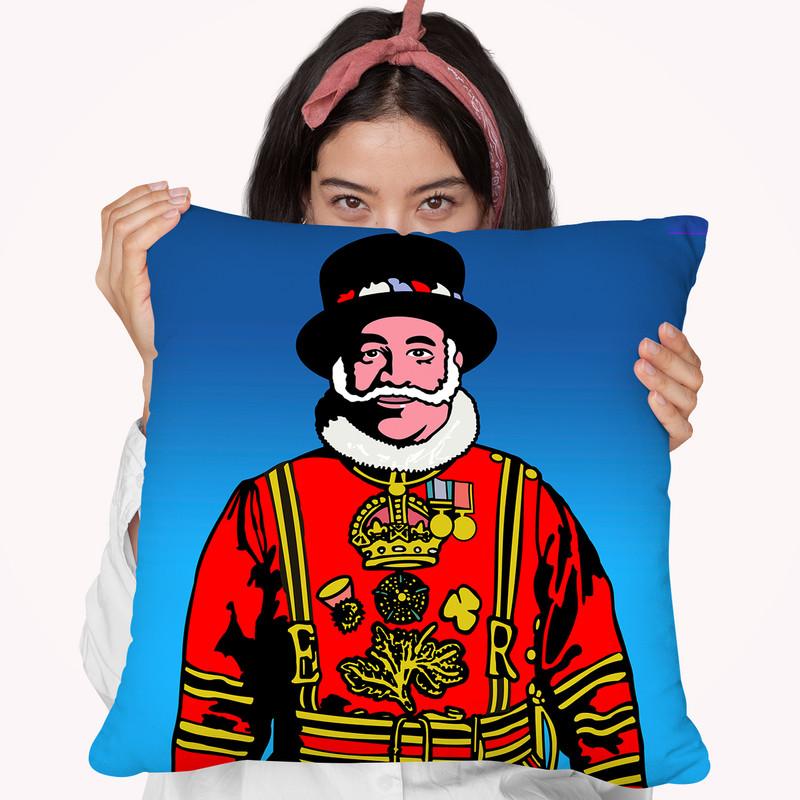 Pop Art Beefeater Throw Pillow By Howie Green - All About Vibe