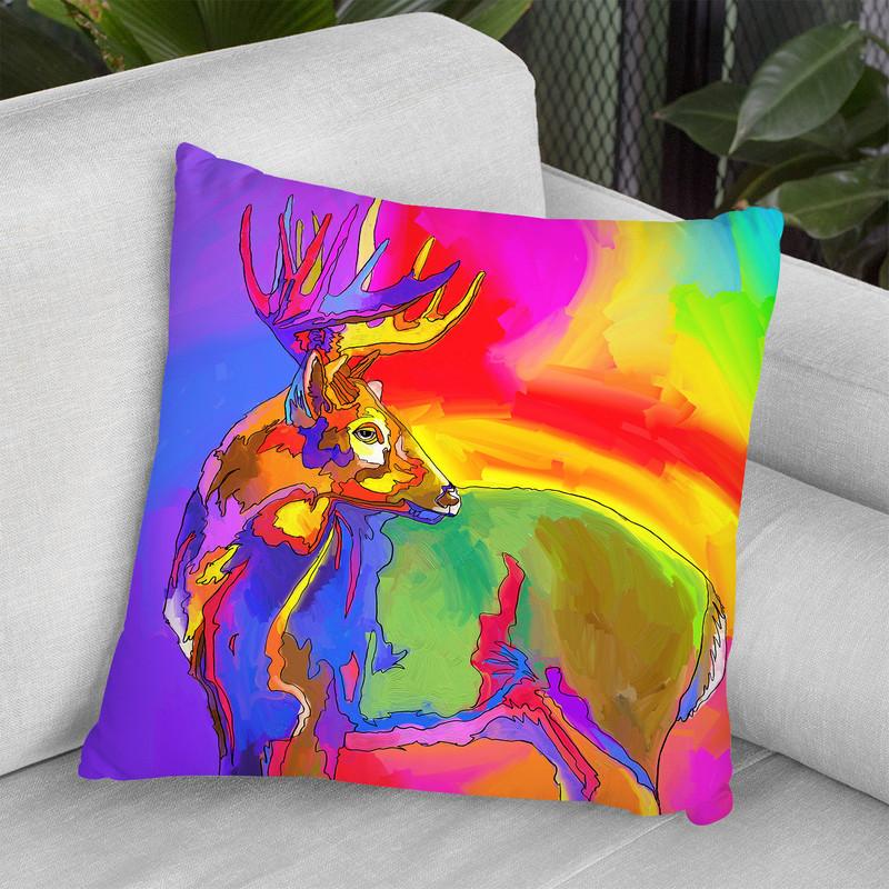 Pop Art Deer 1 Throw Pillow By Howie Green - All About Vibe