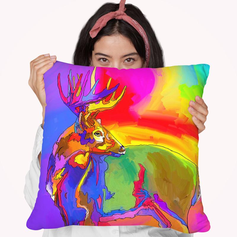 Pop Art Deer 1 Throw Pillow By Howie Green - All About Vibe