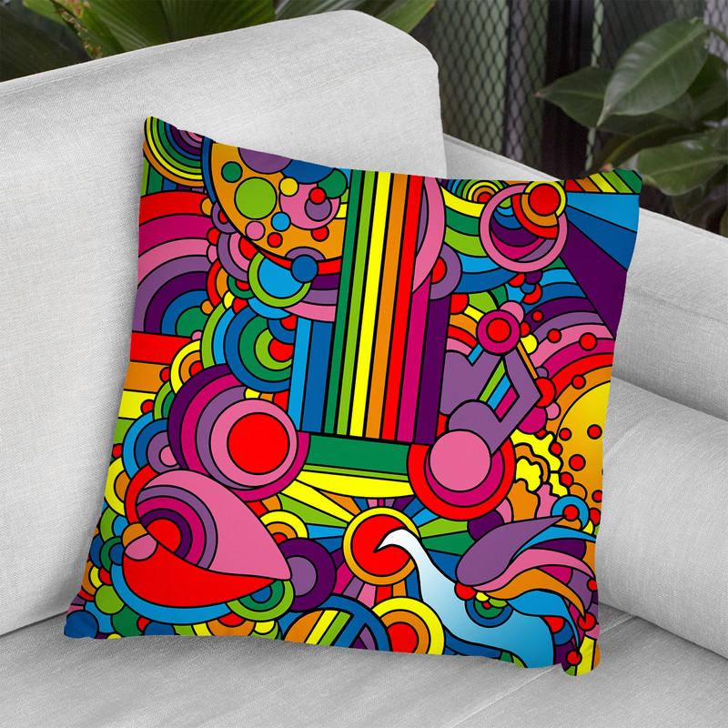 Pop Art Guitar Motif 916 Throw Pillow By Howie Green - All About Vibe