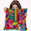 Pop Art Guitar Motif 916 Throw Pillow By Howie Green - All About Vibe