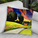 Pop Art Retro Landscape 916 Throw Pillow By Howie Green - All About Vibe